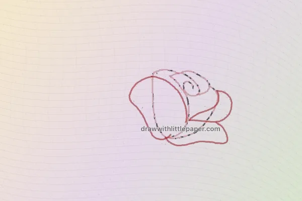 Butterfly on a flower, selected drawing stage 3 of 10, with source guide lines