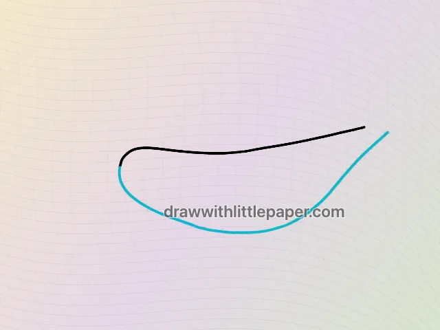 Narwhal, selected drawing stage 2 of 5, with source guide lines