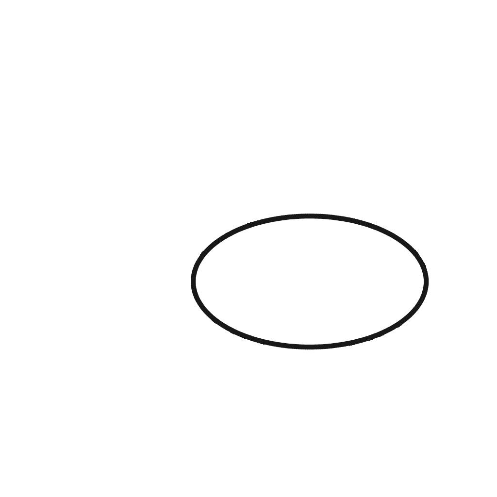 Horizontal oval marking the reindeer body with blank space around it
