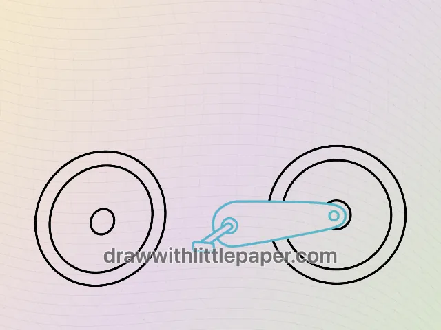 Electric bicycle, selected drawing stage 2 of 8, with source guide lines