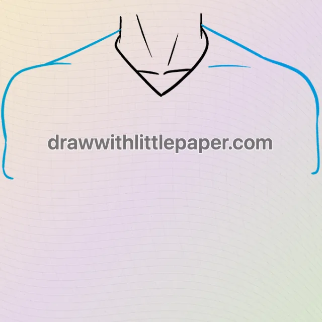 Crossed anime arms, selected drawing stage 2 of 7, with source guide lines
