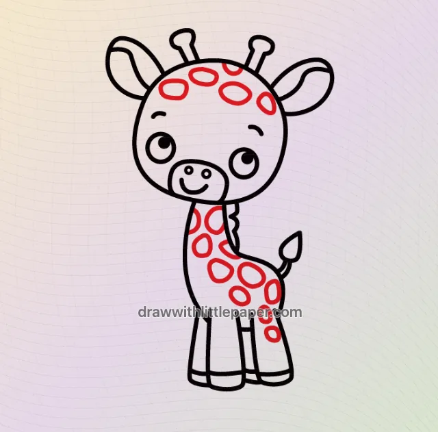 Contorno completo da girafa mostrando pescoço longo e manchas separadas