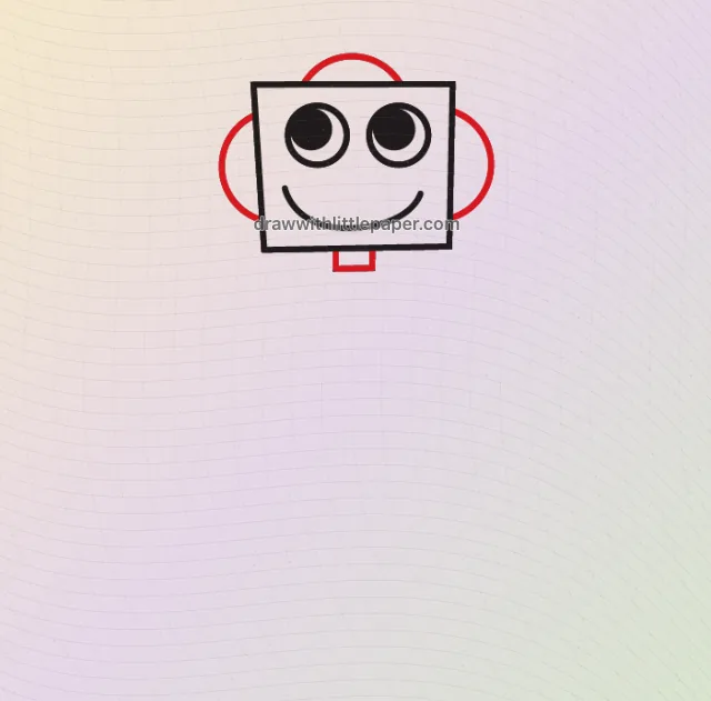 Robot, selected drawing stage 3 of 9, with source guide lines