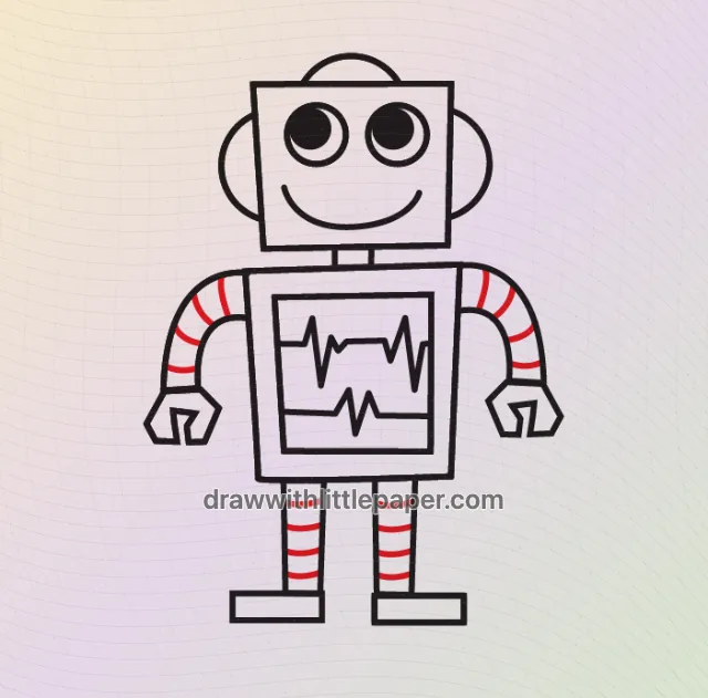 Complete robot outline showing square torso and tube joints