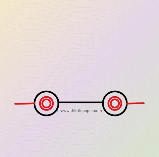 Cartoon car, selected drawing stage 3 of 9, with source guide lines