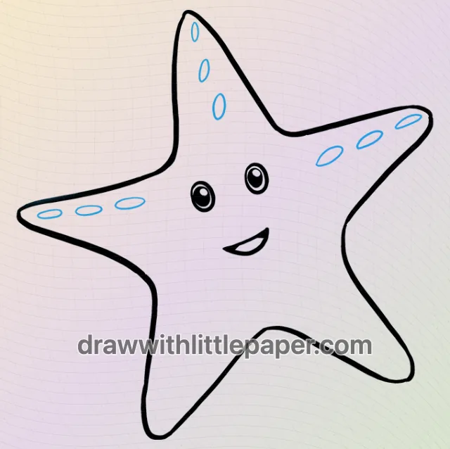 かわいいヒトデ、選択された描画ステージ 6/9、ソース ガイドライン付き