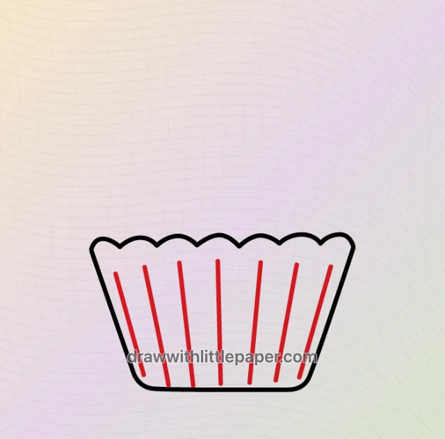 Cupcake, ausgewählte Zeichnungsphase 3 von 9, mit Quellrichtlinien