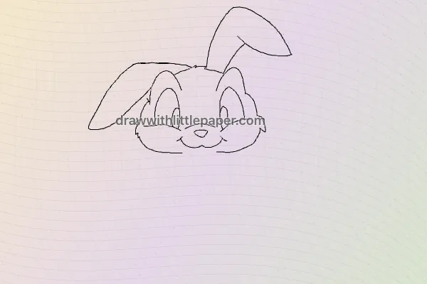 ふわふわウサギ、選択された描画ステージ 6/10、ソース ガイドライン付き
