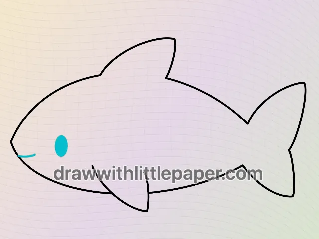 Contour complet de requin mignon montrant un corps arrondi et un grand œil