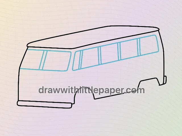 Vw バス、選択された描画ステージ 5/8、ソース ガイドライン付き