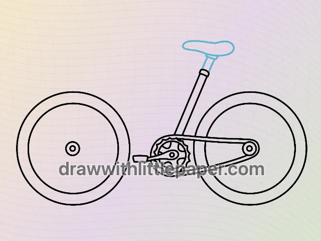 Einfaches Fahrrad, ausgewählte Zeichnungsstufe 5 von 8, mit Quellhilfslinien