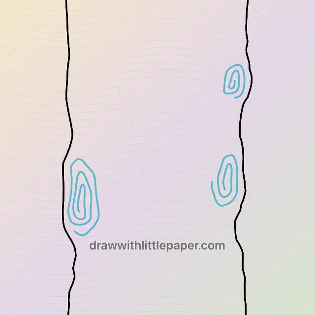 Écorce d'arbre, dessin sélectionné, étape 2 sur 5, avec lignes directrices source