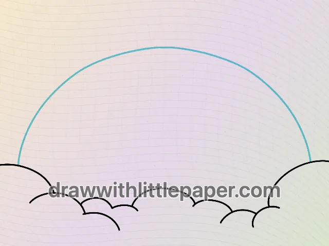 Rainbow, selected drawing stage 2 of 5, with source guide lines