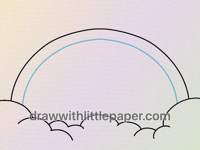 Rainbow, selected drawing stage 3 of 5, with source guide lines
