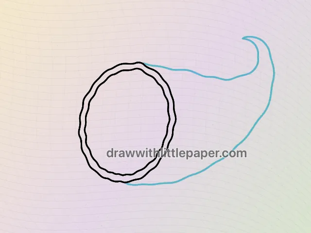 Cornucopia, selected drawing stage 2 of 8, with source guide lines