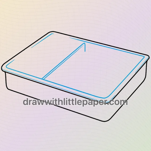 Anime bento box, selected drawing stage 2 of 8, with source guide lines