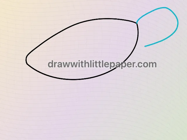 Sea turtle, selected drawing stage 2 of 5, with source guide lines