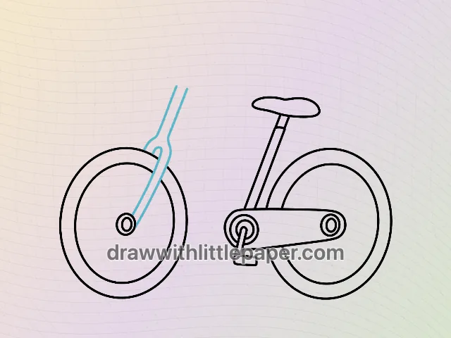 Bicycle, selected drawing stage 5 of 8, with source guide lines