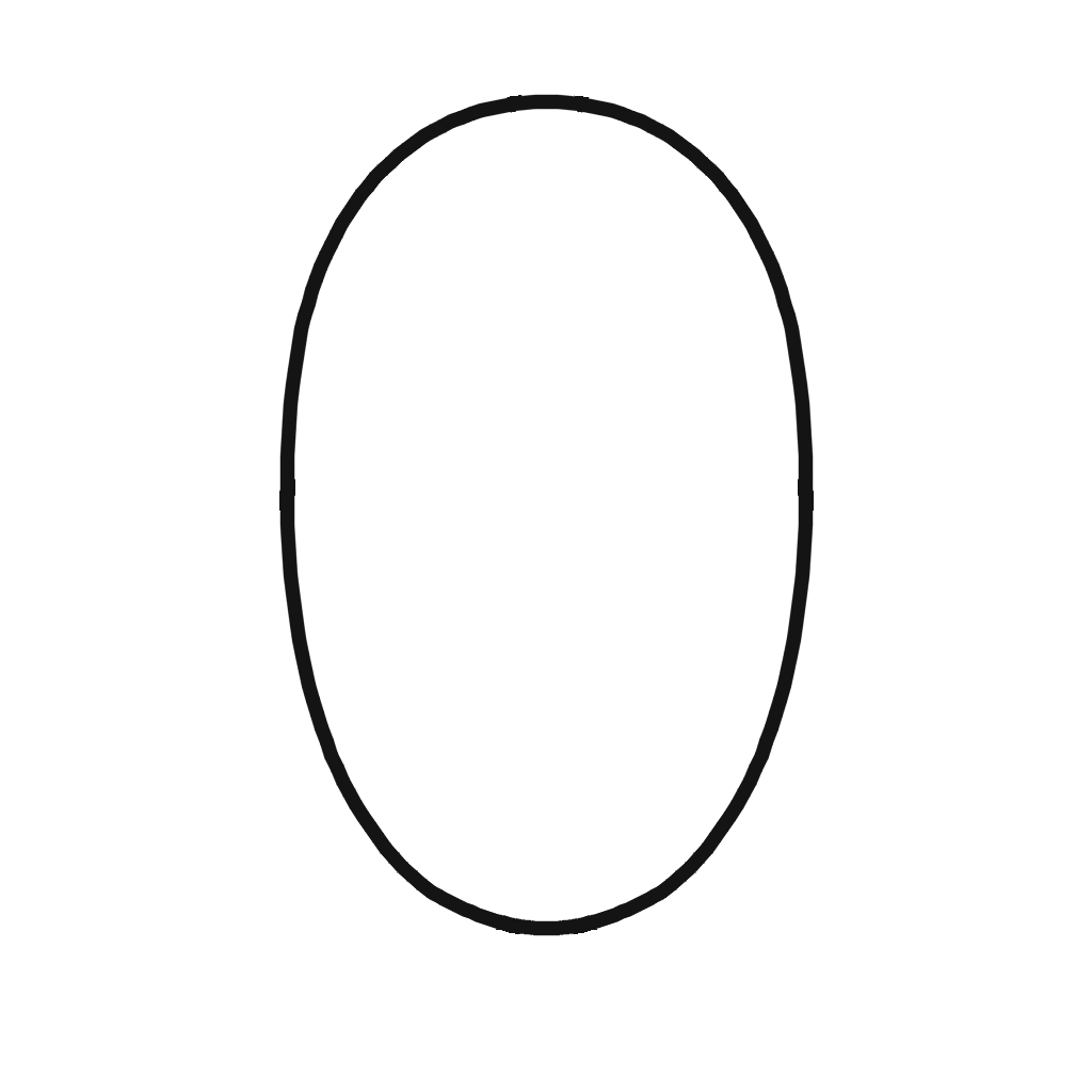um pinguim · Um oval alto：A primeira forma é alta e arredondada. Deixe espaço embaixo para os pés e dos lados para as nadadeiras.