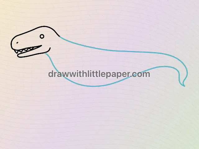 Easy t rex、選択された描画ステージ 3/5、ソース ガイドライン付き