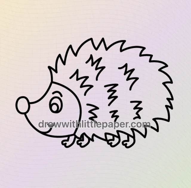 Complete hedgehog outline showing spiky back and a round nose