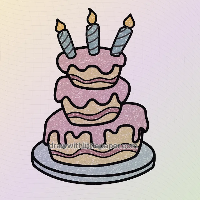 Pastel de dibujos animados de colores con textura de crayón naranja cálido, rosa, rojo cálido, gris suave y gris azulado