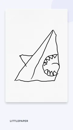 Eyes, fins and teeth added to the shark
